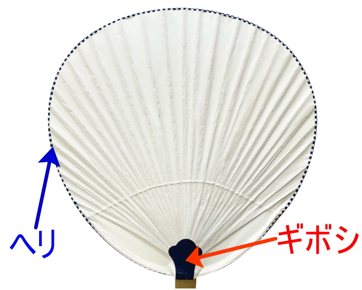 唐月元貼竹うちわ ヘリとギボシ