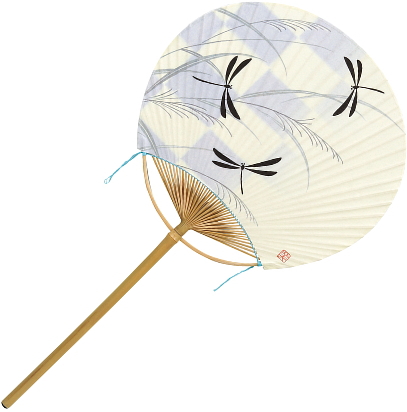 小万月丸長柄竹うちわイメージ